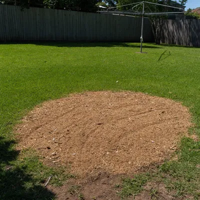 Chips and mulch left on site, Gold Coast